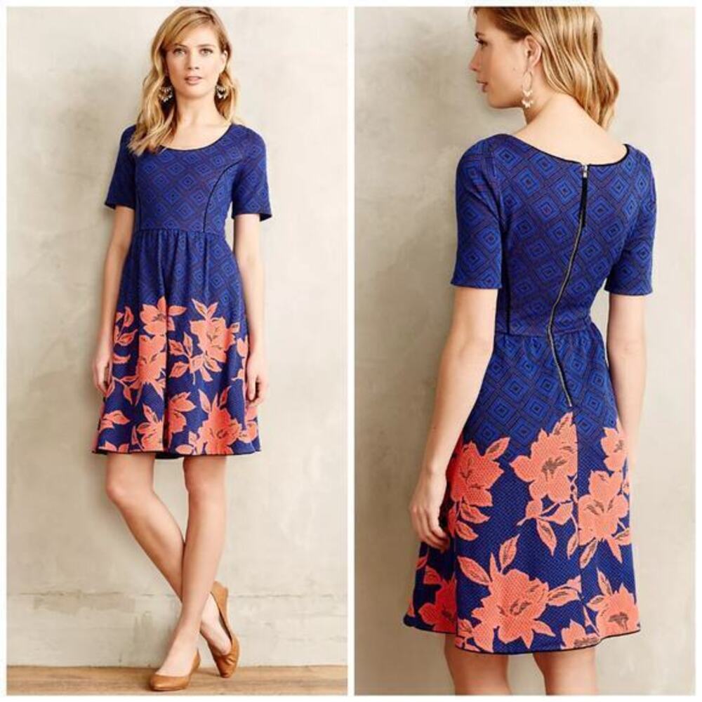 Anthropologie HD In Paris Blushed Blooms Dress Size XS